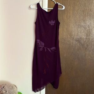 purple mid length dress 💜